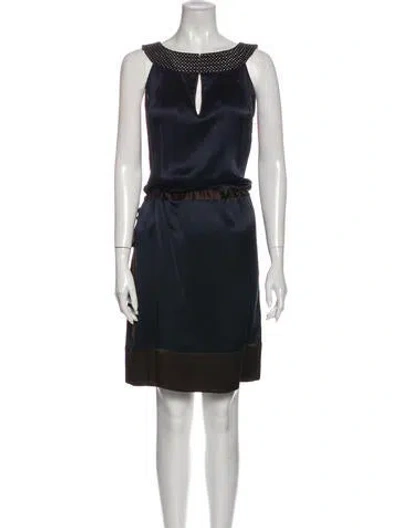 Pre-owned Sophie Theallet Bateau Neckline Knee-length Dress In Blue