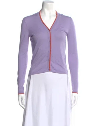 Pre-owned Sophie Theallet Cashmere V-neck Sweater In Purple