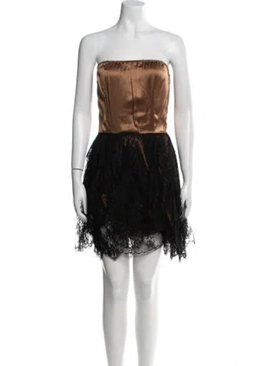 Pre-owned Sophie Theallet Colorblock Pattern Mini Dress In Black