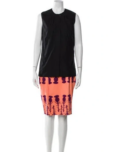 Pre-owned Sophie Theallet Graphic Print Skirt Suit In Pink