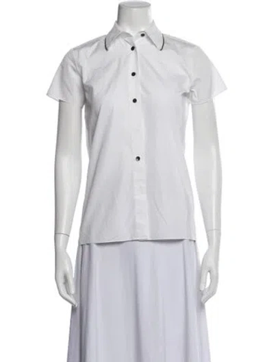 Pre-owned Sophie Theallet Short Sleeve Button-up Top In White
