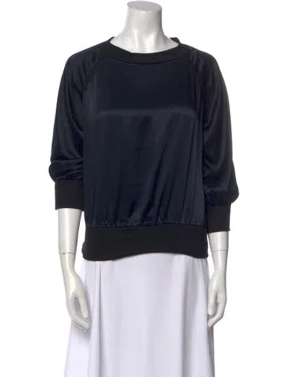 Pre-owned Sophie Theallet Silk Bateau Neckline Sweatshirt In Black