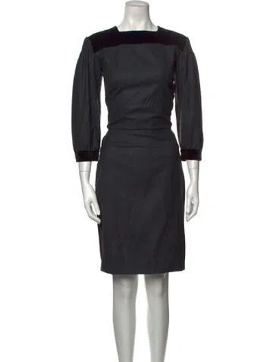 Pre-owned Sophie Theallet Square Neckline Knee-length Dress In Blue