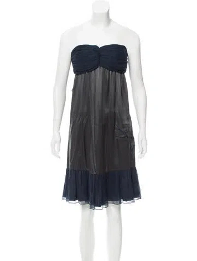 Pre-owned Sophie Theallet Strapless Gathered Dress In Green