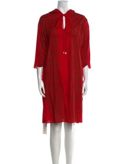 Pre-owned Sophie Theallet Striped Mini Dress In Red