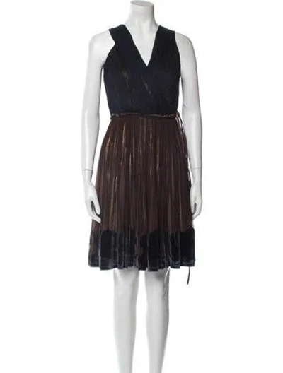 Pre-owned Sophie Theallet V-neck Knee-length Dress In Blue