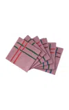 Sophie Williamson Design La Vie En Rose Set-of-six Cotton Napkins In Multi