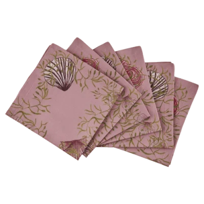 Sophie Williamson Design Napkins Mussels From Brussels In Pink