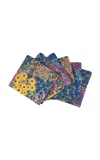 Sophie Williamson Design Pré Fleuri Set-of-six Cotton Napkins In Multi