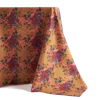 Sophie Williamson Design Red / Orange Extra Large Tablecloth In Golden Orange And Fuchsia With A Bold Flower Print In Multi