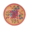 Sophie Williamson Design Red / Orange Set Of Six Round Placemats In Bold Flower Print On Orange With Embroidery In Orange