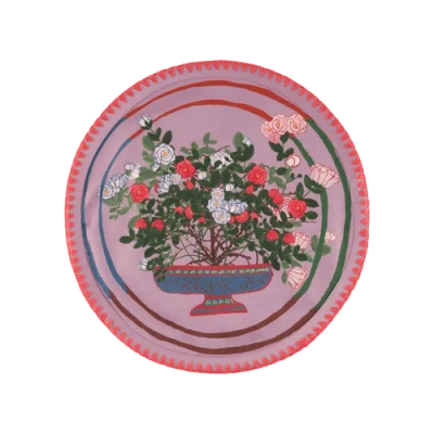 Sophie Williamson Design Round Placemats La Vie En Rose In Pink