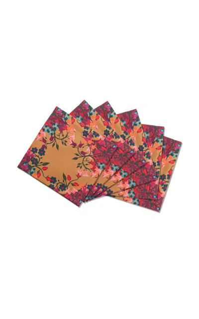 Sophie Williamson Design Set-of-six Cotton Napkins In Multi