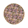 Sophie Williamson Design Set Of Six Round Placemats In Romantic Pink Cherry Blossom Flower Print On Yellow In Pink
