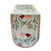 Sophie Williamson Design Small Table Runner In Oversize Bold Flower Print On Light Grey In Blue