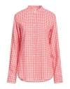Sophie Woman Shirt Red Size 10 Linen, Cotton In Red