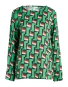 Sophie Woman Top Green Size 14 Viscose In Multi