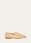 Sophique Essenziale Classic Suede Penny Loafers In Sand