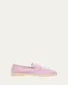 Sophique Essenziale Suede Penny Loafers In Soft Lilac
