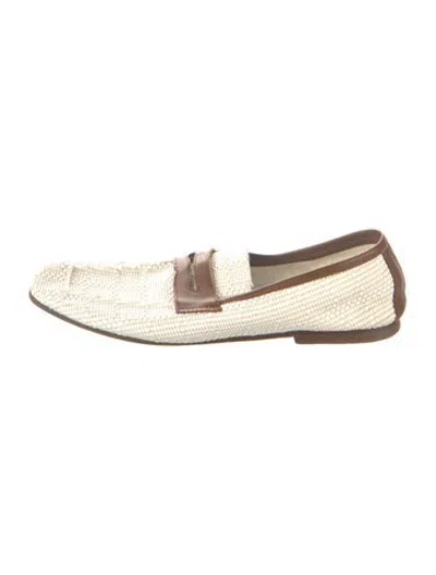 Pre-owned Sophique Leather Patterned Loafers In Gold