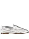 Sophique Leather Penny-strap Loafers In Metallic