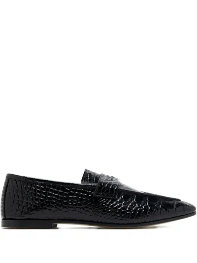 Sophique Milano Embossed-leather Loafers In Black