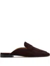 Sophique Milano Penny-strap Suede Mules In Brown