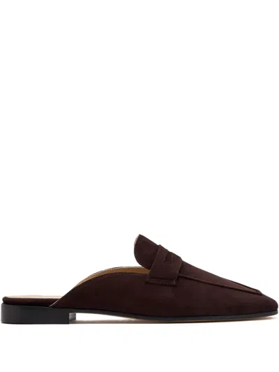 Sophique Milano Penny-strap Suede Mules In Brown
