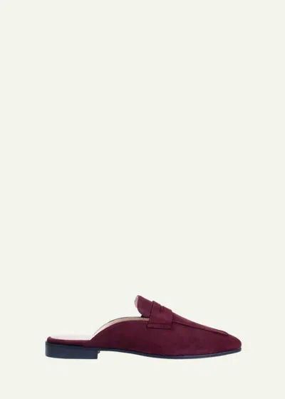 Sophique Milano Women's Riviera Suede Backless Mules In Bordeaux In Multi