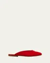 Sophique Poesia Suede Ballerina Mules In Red