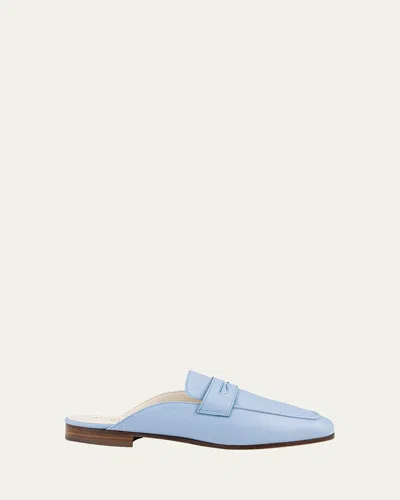 Sophique Riviera Leather Loafer Mules In Blue