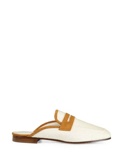 Sophique Riviera Raffia Mules In Neutral