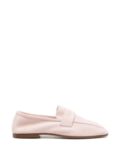 Sophique Square-toe Penny-slot Loafers In Pink