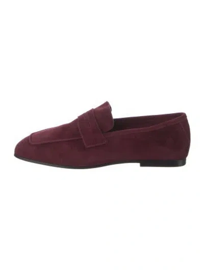 Pre-owned Sophique Suede Loafers In Burgundy