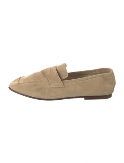 Pre-owned Sophique Suede Loafers In Neutrals