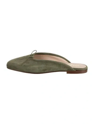 Pre-owned Sophique Suede Mules In Green