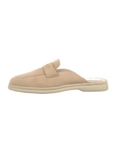 Pre-owned Sophique Suede Mules In Neutral