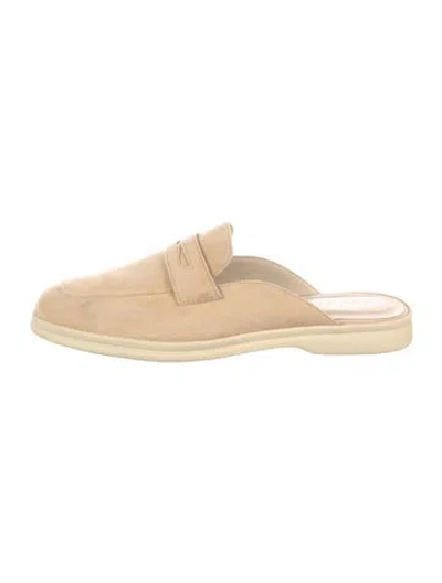 Pre-owned Sophique Suede Mules In Neutral