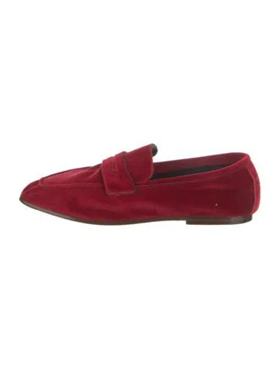 Pre-owned Sophique Velvet Loafers In Red