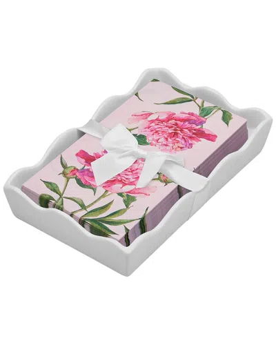 Sophistiplate Ceramic Guest Towel Tray Kit - Service For 43 In White
