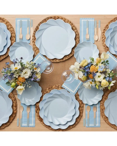 Sophistiplate Simply Eco Sky Blue 88pc Table Setting - Service For 8