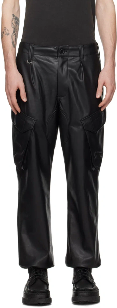 Sophnet Black Sustainable Faux-leather Cargo Pants