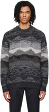 Sophnet Gray Abstract Sweater In Black
