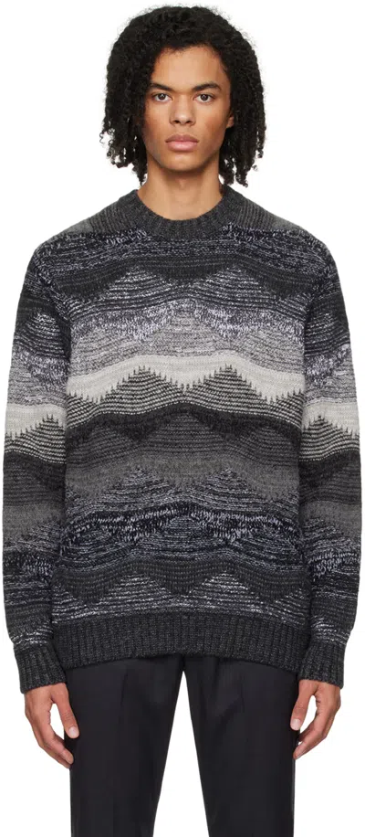 Sophnet Gray Abstract Sweater In Black