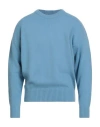Sophnet Man Sweater Light Blue Size L Wool, Cashmere