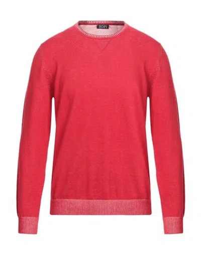 Sopi Man Sweater Red Size 40 Cotton