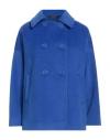 Sopi Woman Coat Blue Size 6 Polyester In Blue