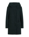 Sopi Woman Coat Dark Green Size 6 Polyester, Acrylic, Virgin Wool, Mohair Wool In Green