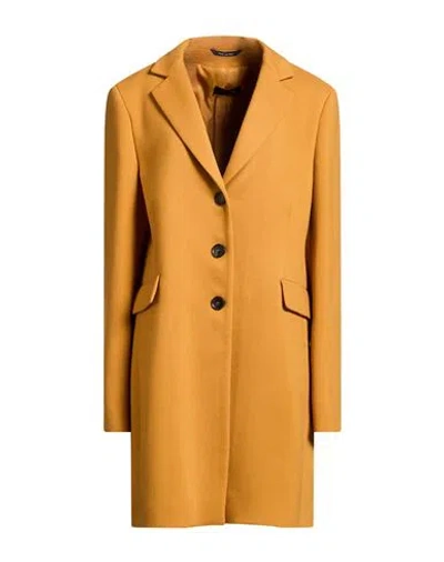 Sopi Woman Coat Marigold Size 12 Polyester, Viscose, Elastane In Yellow