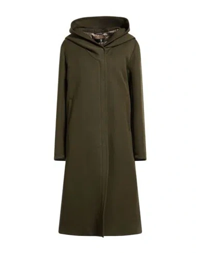 Sopi Woman Coat Military Green Size 6 Cotton In Gray